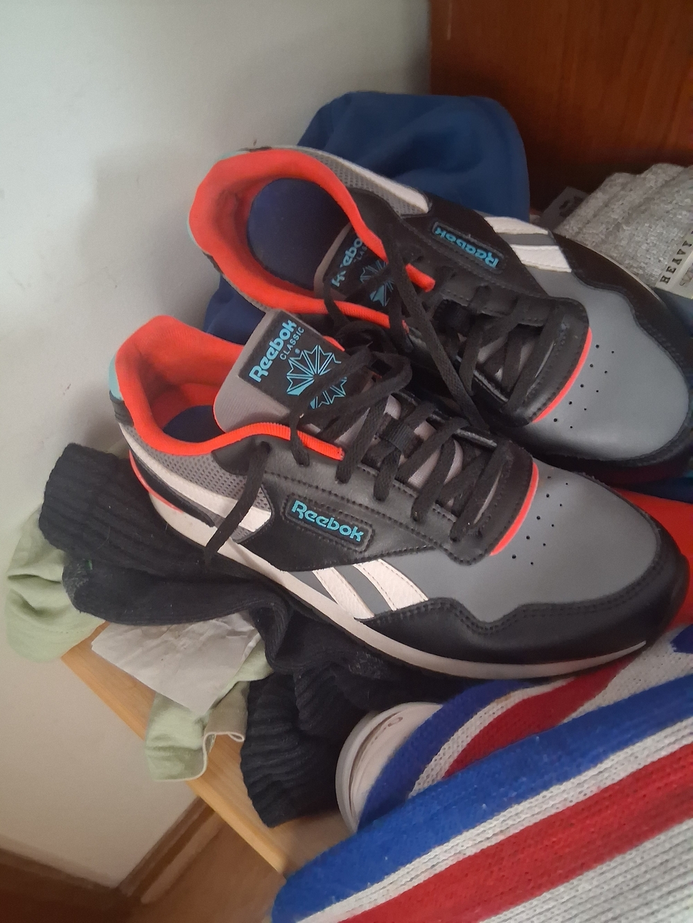 Reebok Gray, Black & Orange Women's Retro Sneakers